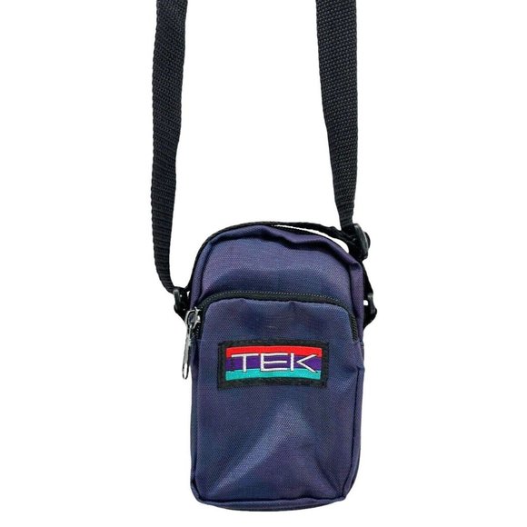 TEK Shoulder Crossbody Camera Bag 2 Pockets Belt Loop-Navy - Picture 2 of 4